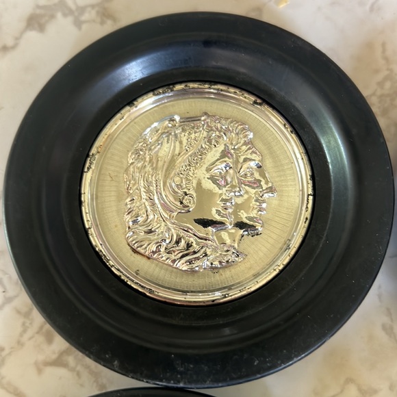 Vintage coasters set of 4 - Roman God plastic - Picture 2 of 16